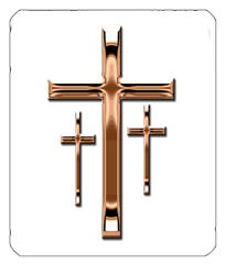 DF35-517-BZ-WT Bronze 3 Crosses White